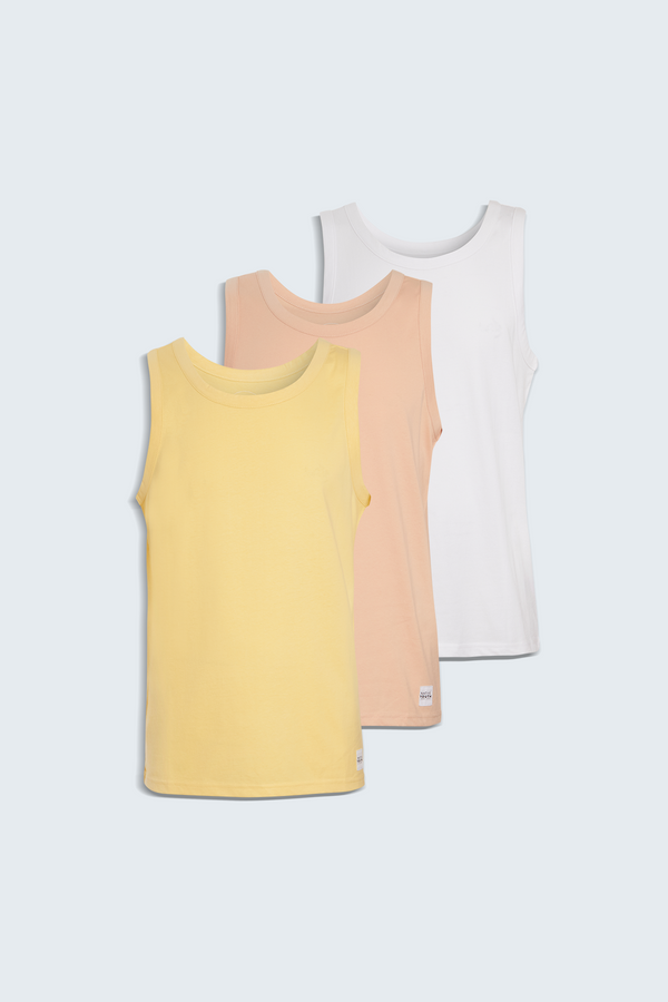 VEST MULTIPACK - YELLOW, PINK CLAY, WHITE