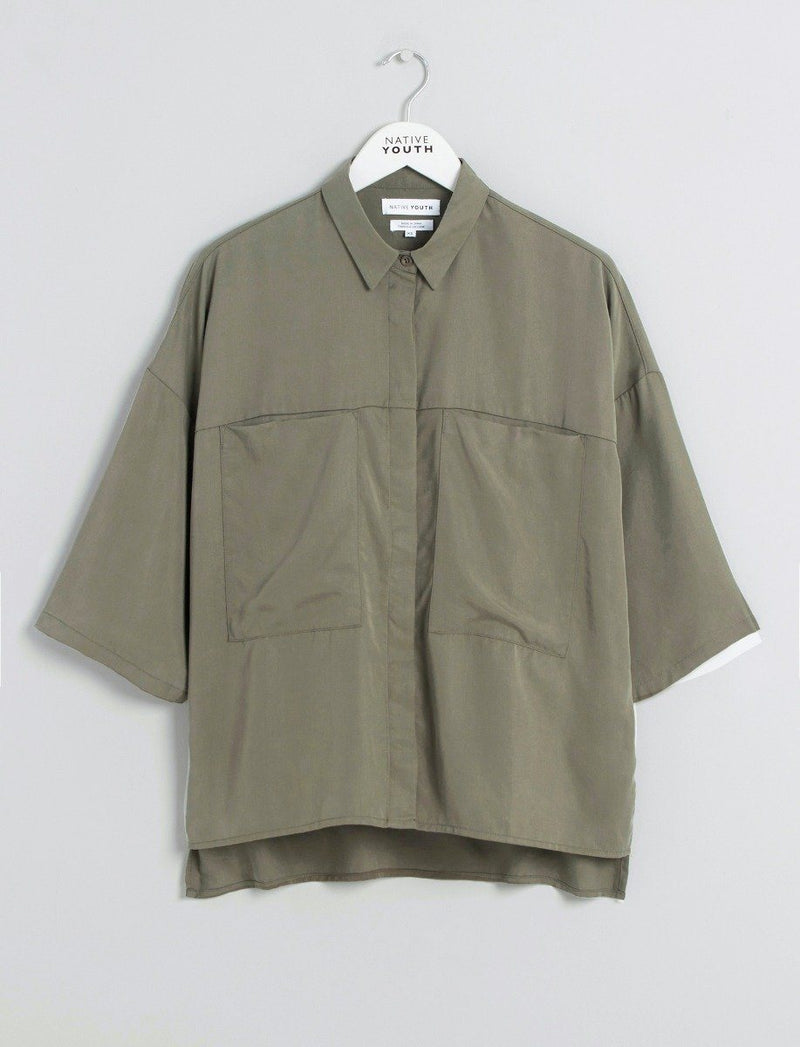 Shop Women's Aster Shirt Blouse in Olive | Native Youth